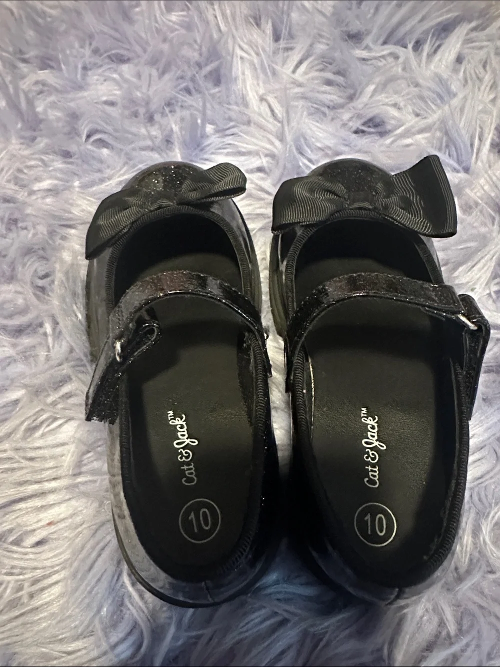 Cat & Jack Black Glitter Mary Jane Shoes with Bow - Kids